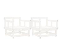 (white pine, armchair (2 pcs)) vidaXL Garden Middle Sofa Footrest Outdoor Sofa Coffee Table Solid Wood Pine