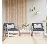 White Pine Corner Sofa with Beige Cushions 61x61x62cm Solid Wood Outdoor Garden