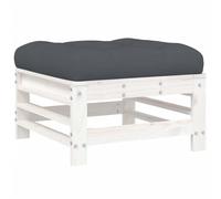 (white pine, footrest) vidaXL Middle Sofas Patio Wooden Sectional Sofa with Cushions Solid Wood Pine