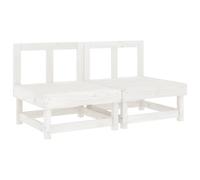 (white pine, middle sofa (2 pcs)) vidaXL Garden Middle Sofa Footrest Outdoor Sofa Coffee Table Solid Wood Pine