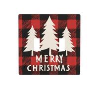 White Pine Trees Text Merry Christmas Double Gang Toggle Light Cover Wall Plate Switch Decor Standard Size - 11.4x11.4cm