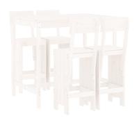 (white pine) vidaXL Garden Bar Set Outdoor Bar Table Set Bar Stool 5 Piece Solid Wood Pine