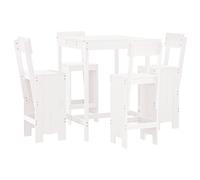(white pine) vidaXL Garden Bar Set Outdoor Bar Table Set Bar Stool 5 Piece Solid Wood Pine