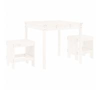 (white pine) vidaXL Garden Bistro Set Outdoor Table and Chair Set 3 Piece Solid Wood Pine