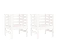 (white pine) vidaXL Garden Chairs Outdoor Chair Seat Patio Armchair 2 pcs Solid Wood Pine
