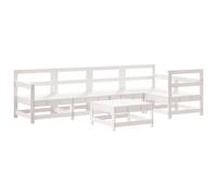 (white pine) vidaXL Garden Lounge Set Outdoor Modular Sofa Set 6 Piece Solid Wood Pine