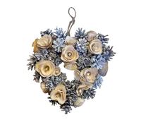 White Pinecone Heart Wreath