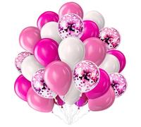 White Pink Balloons 10inch Hot-Pink Balloons Confetti Balloons Pack of 30 Combo Balloon Set Latex Balloons for Birthday Wedding Baby Shower Anniversary Decoration