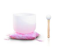 White Pink Gradient, Crystal Yoga Bowl Set, 8-12 ", Handmade, Meditation Props, Relieve Fatigue And Anxiety, Suitable For Beginners And Professional Players,8 Inches