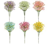 White, Pink, Yellow, Blue, Lotus, Purple 6-Color Artificial Gypsophila Flowers - 100g, 36pcs 29cm Baby Breath Bouquet for Wedding, Home, Party Decoration