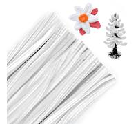White Pipe Cleaners for Craft, 100pcs Long Crafting Chenille Stems (30 cm x 8 mm) for Adult DIY, Arts, Decoration Halloween Xmas NewYear Birthday Anniversary Parties