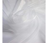 White Plain Organza Fabric (Voile) (Per Metre)