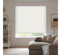 White Plain PVC Window Venetian Blinds - Width 210cm x Drop 150cm | Child Safe Easy Fit Trimmable Fittings Tilt Control Wand Mechanism - Privacy shutters Perfect for Home offices Window Blind
