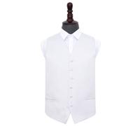 White Plain Satin Wedding Waistcoat - 42"
