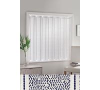 Tyrone Textiles White Plain Textured Voile Louvre Vertical Pleated Window Blind Panel 72'' X 54''