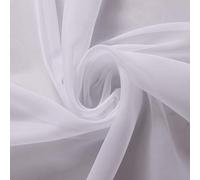 White Plain Voile Net Curtain Fabric 58 Inches Wide. Sold by the metre. by The Textile House