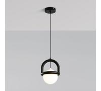 White Planet Pendant Lamp, Resin Hanging Lamp with Spherical Acrylic Shade, Height Adjustable Suspension Lamps, G9 Socket, Bedside Lighting Ceiling Lamps, Modern Simple Drop Lights