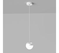 White Planet Pendant Light, Bedside Hanging Lamp, Modern LED Chandelier - 8W, Mini Metal Suspension Lamps with Spherical Acrylic Lampshade, Children's Room Lighting Ceiling Lights