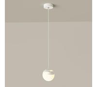 White Planet Pendant Light, Bedside Hanging Lamp, Modern LED Chandelier - 8W, Mini Metal Suspension Lamps with Spherical Acrylic Lampshade, Children's Room Lighting Ceiling Lights