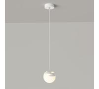 White Planet Pendant Light, Bedside Hanging Lamp, Modern LED Chandelier - 8W, Mini Metal Suspension Lamps with Spherical Acrylic Lampshade, Children's Room Lighting Ceiling Lights