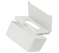 White Plastic Baby Wipe Container with Cover for Car Bathroom | Refillable Storage, Keeps Wipes Clean and Moist, One-handed Grab Use, Fits Masks and Daily Counters