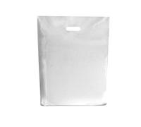White Plastic Bags/Gift Shop Carrier Bag/Boutique Retail - Small & Large (50, Small 10x12+4 Inches)