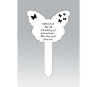 White Plastic Butterfly Memorial Remembrance Stake - Special Mum