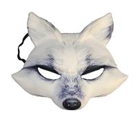 White Plastic & Card Wolf Mask (1 Piece) - Eye-Catching Design, Perfect Accessory for Halloween, Cosplay, Festivals, Animal Themed Parties, & More Halloween