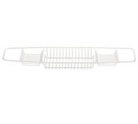 White Plastic Coated 3 Compartments Rust Free Over Bath Tub Shower Caddy Bath Rack Organiser Tray