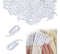 White Plastic Curtain Hooks - 100PCS for Door, Window, Shower