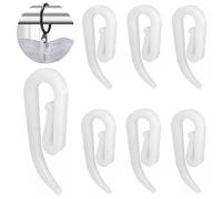 White Plastic Curtain Hooks for Door,Window Curtain Header Tape Drapery Hooks 20 Pack 2.8x1.2cm