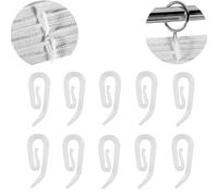 White Plastic Curtain Hooks for DoorWindow Curtain Header Tape Drapery Hooks 100 Pack 28x12cm - This product is designed with premium quality and