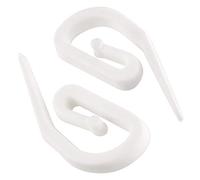 White Plastic Curtain Hooks for Shower, Window & Door Curtains - Heavy Duty Pencil Pleat Drapery for Header Tape - Hang Curtains with Hooks on Poles, Rings, Tracks & Rails - 100 Pack