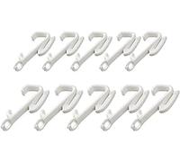 White Plastic Curtain Track Gliders Hooks Nylon Rail Runner Hooks for Window Curtains Door Curtain Swish Sologlyde Pack of 10