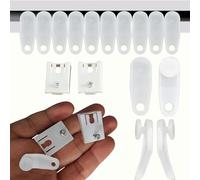 White Plastic Curtain Track Gliders,Side Connect Wheel and End Stop Set,MINWEGI Curtain Rail Glider Hooks,Precise Size Compatibility for UK Homes Hotels Apartments,Includes 100 Gliders 2 End Stops
