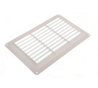 White Plastic Fixed Air Vent Louvre Grille Cover 9 x 6