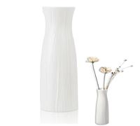 White Plastic Flower Vase, Nordic Style Unbreakable Small Unbreakable Bud Vases Conic Floral Vase Home Decor Centerpieces for Wedding Living Room Dining Room (A Type Large White)