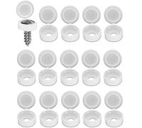 White Plastic Hinged Screw Covers with Snap on Cap for Wood Screws Cover Caps (50 Caps)