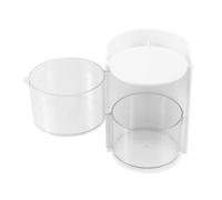 White Plastic Makeup Organizer Box with Large Capacity | Dedicated Rack for Brush Storage, Keeps Sponges Neat, Elegant Look for Vanity or Bathroom