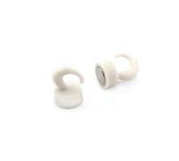 White Plastic Mini Magnetic Hooks for Fridge, Office, Whiteboard, Noticeboard, Filing Cabinet - 12mm Dia x 20mm Tall - 1kg Pull - Pack of 2