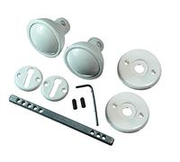 White Plastic MORTICE Door KNOB Set with FIXINGS and Spindle Pack of 4 Sets