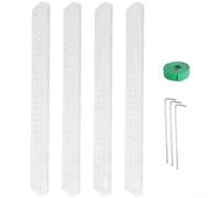 White Plastic Moss Pole for Climbing Plants, Semi-Cylindrical Support with Fastener Nails, Enhances Vertical Growth and Hydration for Indoor Vines(4pcs*4 * 1)
