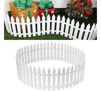White Plastic Picket Fence Christmas Tree Fences Mini Fence Decoration for Christmas Wedding Party Garden Home (20Pcs)