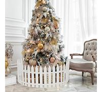 White Plastic Picket Fence Christmas Tree Fences Mini Fence Decoration for Christmas Wedding Party Garden Home (30Pcs)