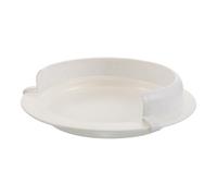 White Plastic Plate Guard for Eating and Self Feeding Practice, Reusable