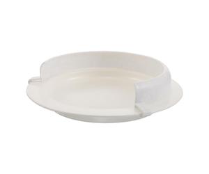 White Plastic Plate Guard for Eating and Self Feeding Practice, Reusable