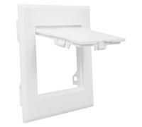 White Plastic Plumbing Access Panel for 100mm Pipe Openings Bathroom