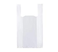 White Plastic Polythene Vest Style Carrier Bags - Supermarket Size 11 x 17 x 21" Shopping Gift Boutique Cash N Carry Market Stall Uk Store 247 (300)