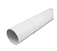 Ø 125mm, 300-500mm Length White Plastic Round Telescopic Pipe - Duct Ventilation Extractor Fan