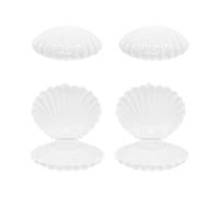 White Plastic Seashell Candy Gift Box for Party Favors | Clam Shell Shape, Themed Presentation, Easy to Handle, for Bridal Showers, Showers and Decor